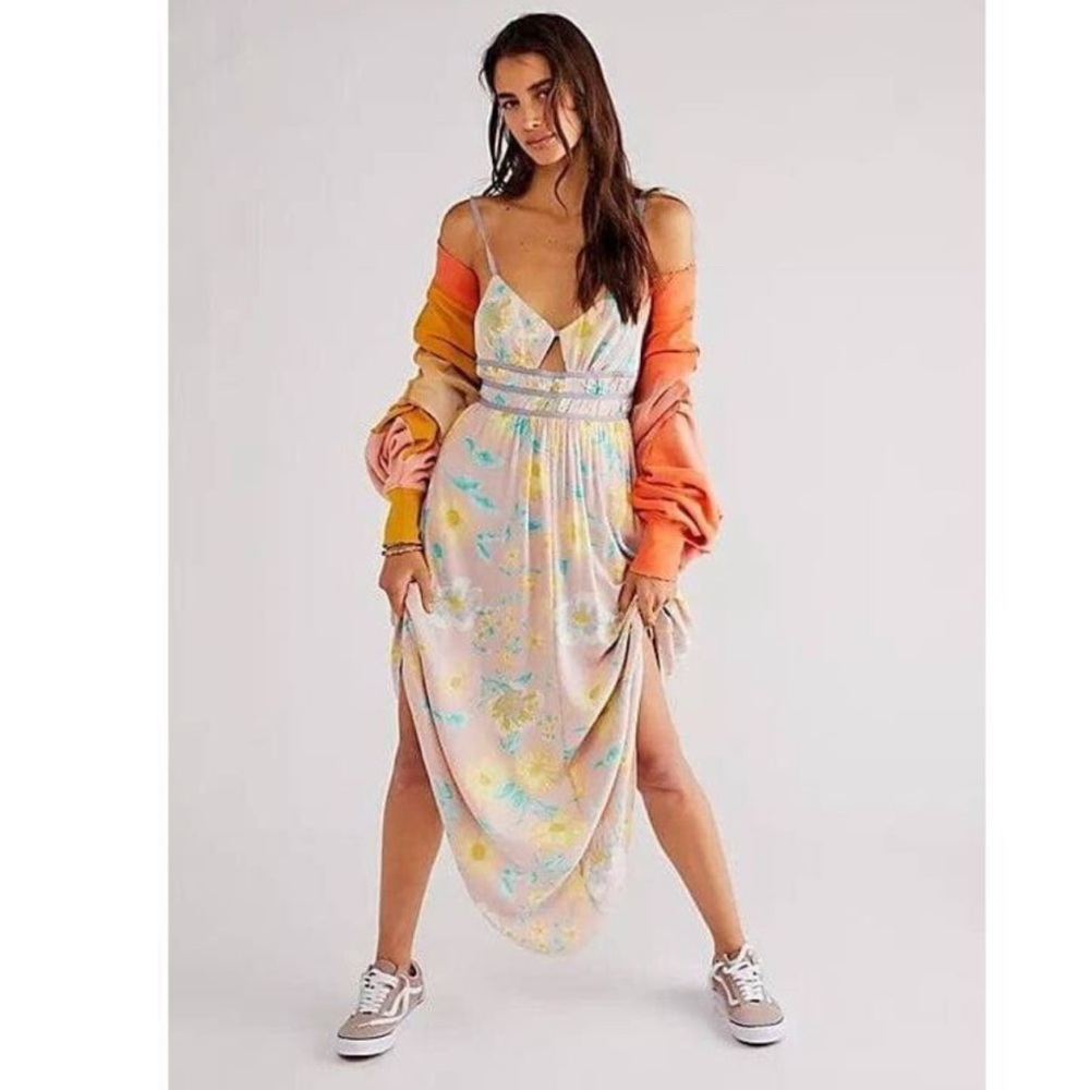 Free People Pastel Floral Maxi Dress